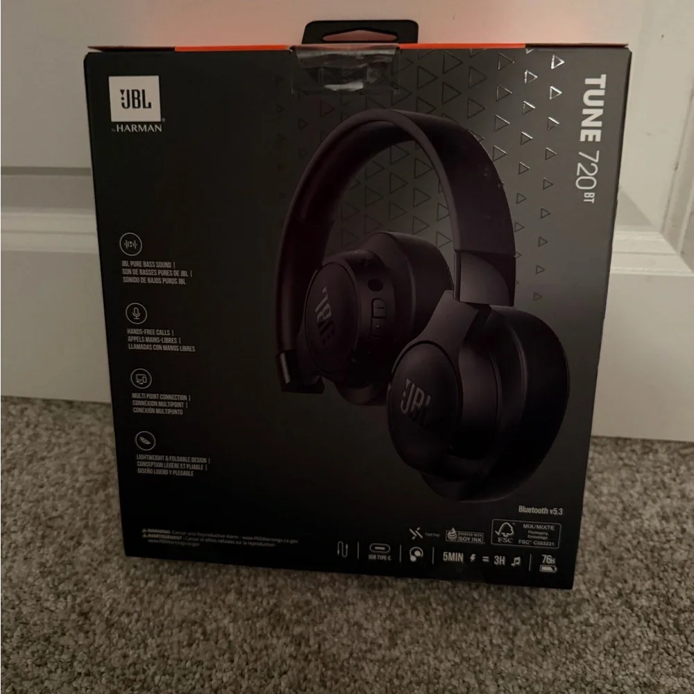 JBL Tune 720BT Black Wireless Headphones